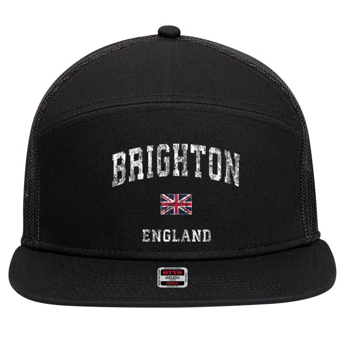 Brighton England Vintage Athletic Sports 7 Panel Mesh Trucker Snapback Hat