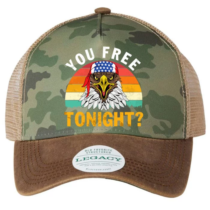 Bald Eagle Vintage 4th Of July You Free Tonight Meaningful Gift Legacy Tie Dye Trucker Hat