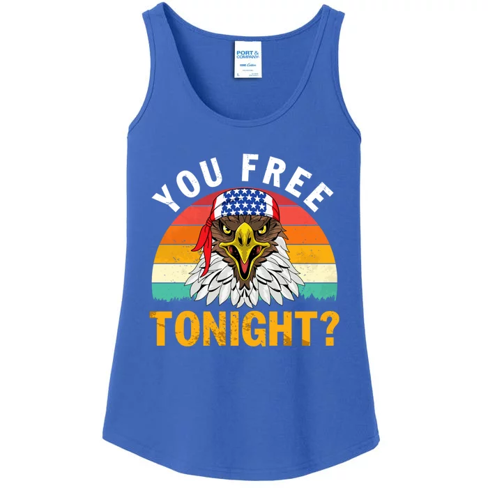 Bald Eagle Vintage 4th Of July You Free Tonight Meaningful Gift Ladies Essential Tank