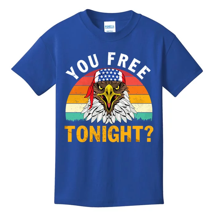 Bald Eagle Vintage 4th Of July You Free Tonight Meaningful Gift Kids T-Shirt