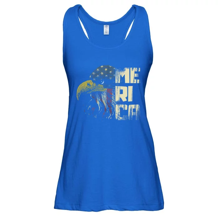 Bald Eagle With American Flag Gift Cool Gift Merica Patriotic Eagle Cool Gift Ladies Essential Flowy Tank