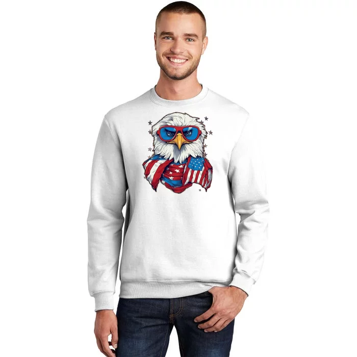 Bald Eagle With American Flag IA Sweatshirt