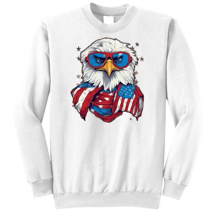 Bald Eagle With American Flag IA Sweatshirt