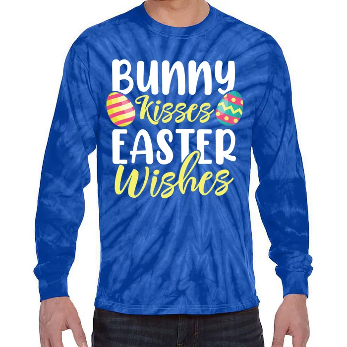 Bunny Easter Wishes Gift Tie-Dye Long Sleeve Shirt