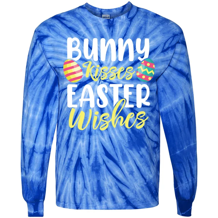 Bunny Easter Wishes Gift Tie-Dye Long Sleeve Shirt