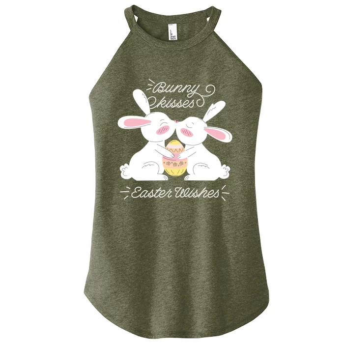 Bunny Easter Wishes! Cute Easter Design! Great Gift Women’s Perfect Tri Rocker Tank