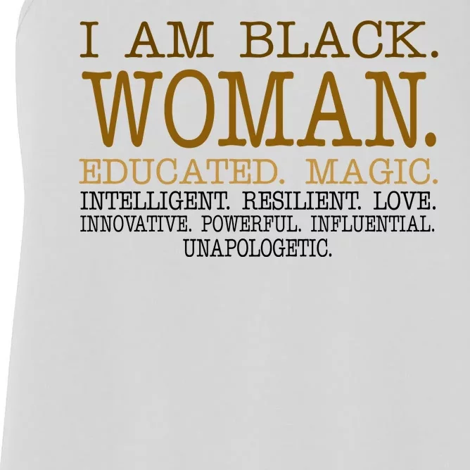 Black Educated Woman Quote Women's Racerback Tank