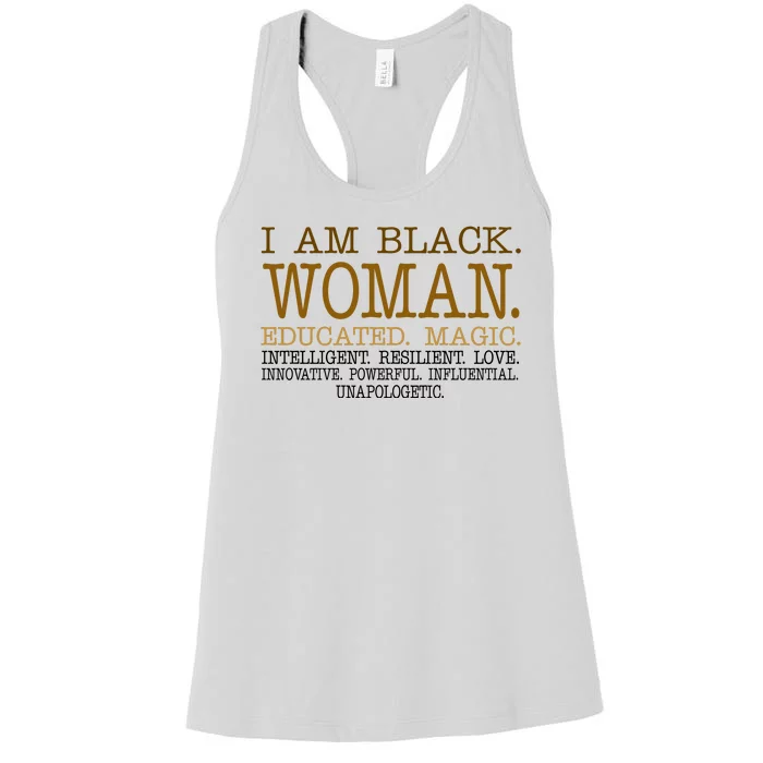 Black Educated Woman Quote Women's Racerback Tank