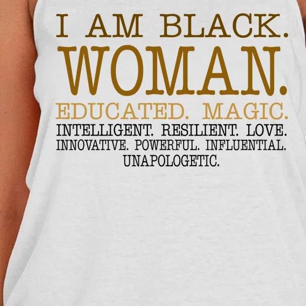 Black Educated Woman Quote Women's Knotted Racerback Tank