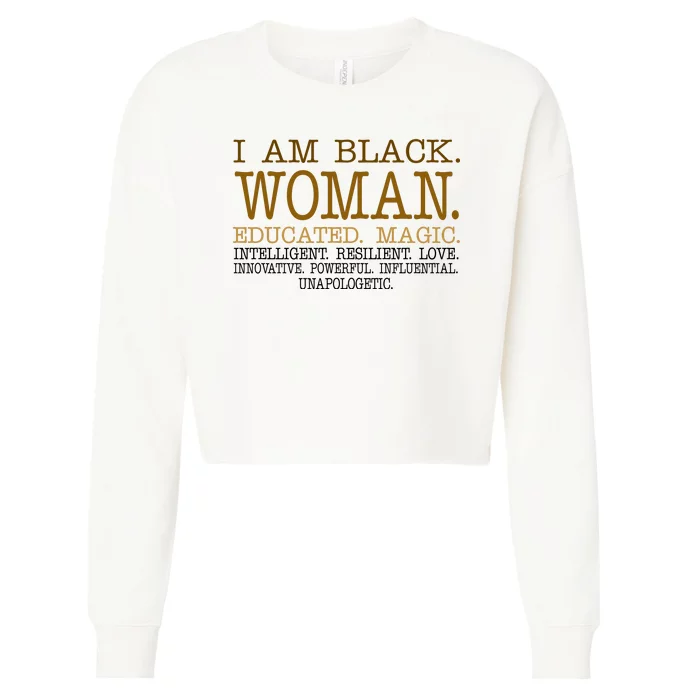 Black Educated Woman Quote Cropped Pullover Crew