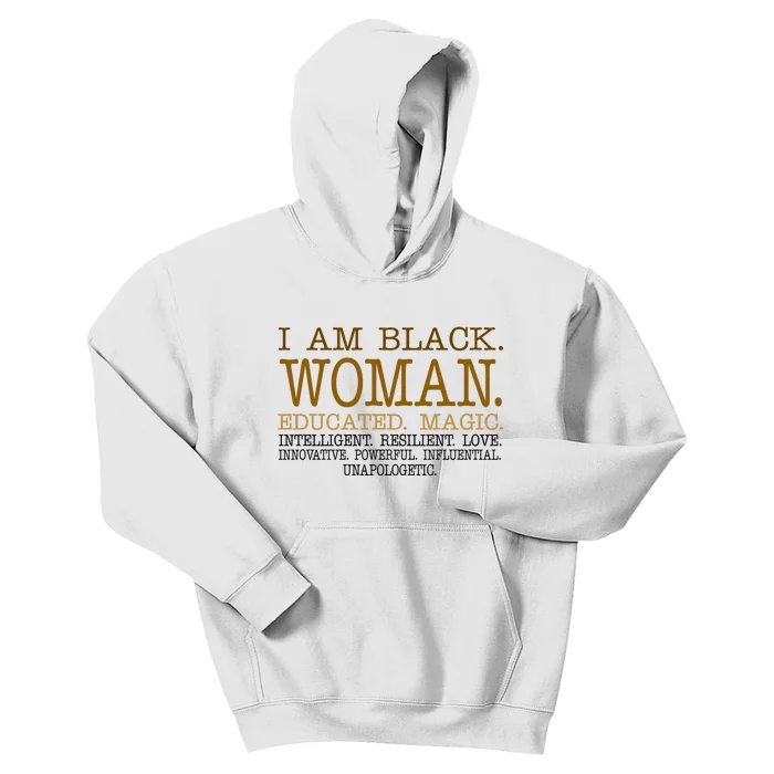 Black Educated Woman Quote Kids Hoodie