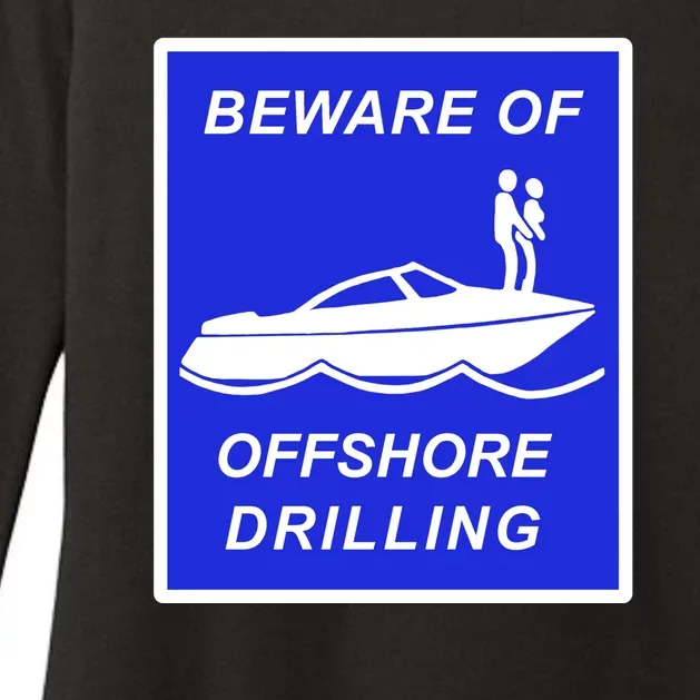 Beware Of Offshore Drilling Funny Boat Womens CVC Long Sleeve Shirt