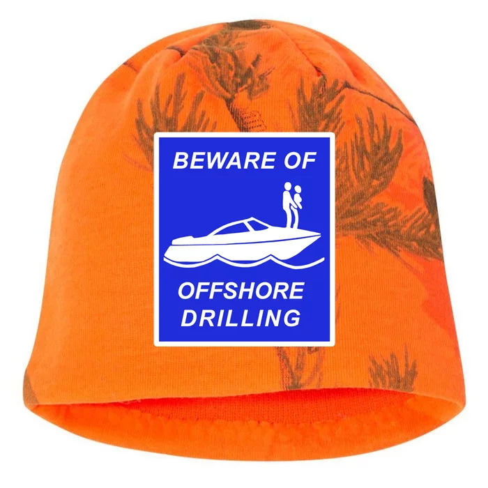 Beware Of Offshore Drilling Funny Boat Kati - Camo Knit Beanie