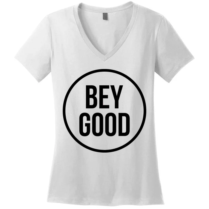 Bey Good Circle Logo Women's V-Neck T-Shirt