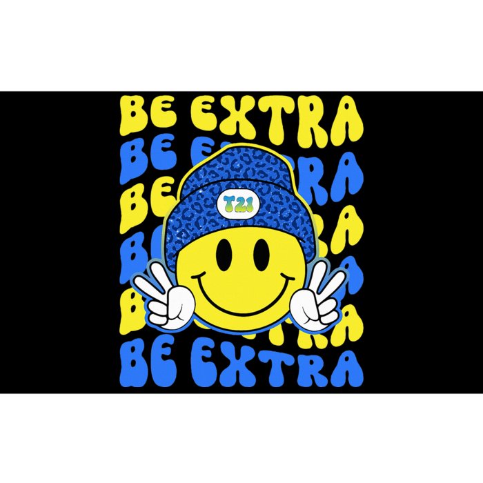 Be Extra Yellow And Blue Smile Face Down Syndrome Awareness Bumper Sticker