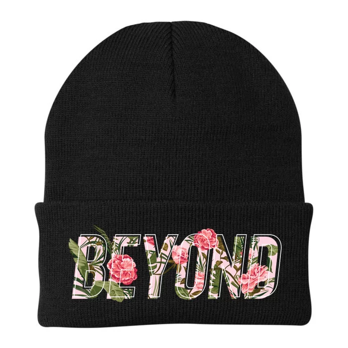 Beyond Flower Floral Style Knit Cap Winter Beanie