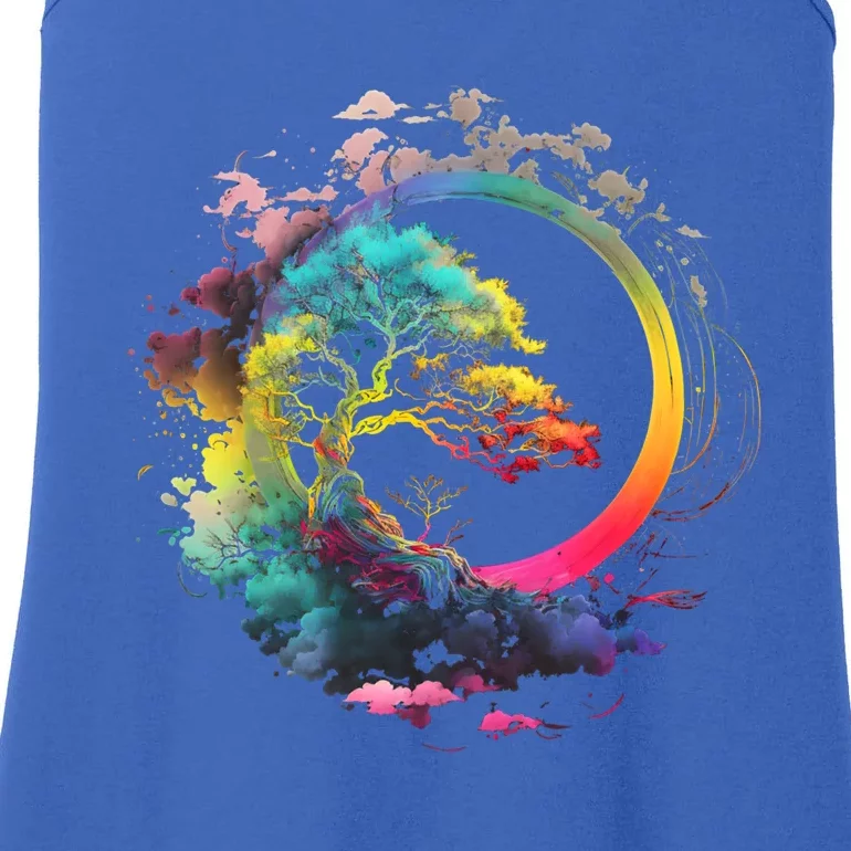 Bonsai Enso Zen Circle Tree Of Life Japanese Spirituality Gift Ladies Essential Tank