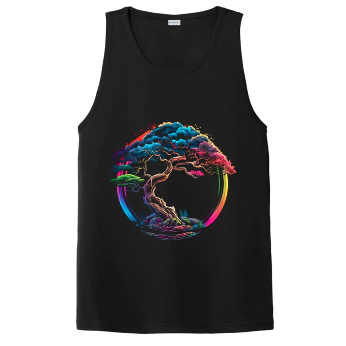 Bonsai Enso Zen Circle Tree Japan Spirituality Rainbow Gift Performance Tank