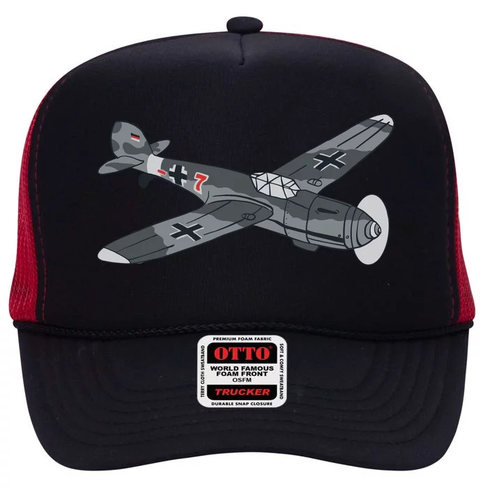 BF 109 Aircraft High Crown Mesh Trucker Hat