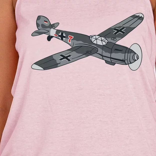 BF 109 Aircraft Women's Knotted Racerback Tank