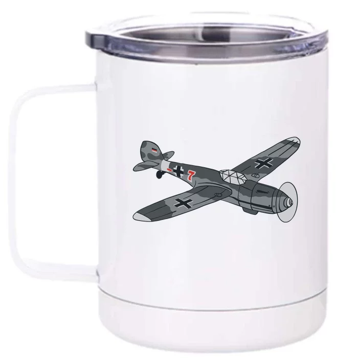 BF 109 Aircraft Front & Back 12oz Stainless Steel Tumbler Cup