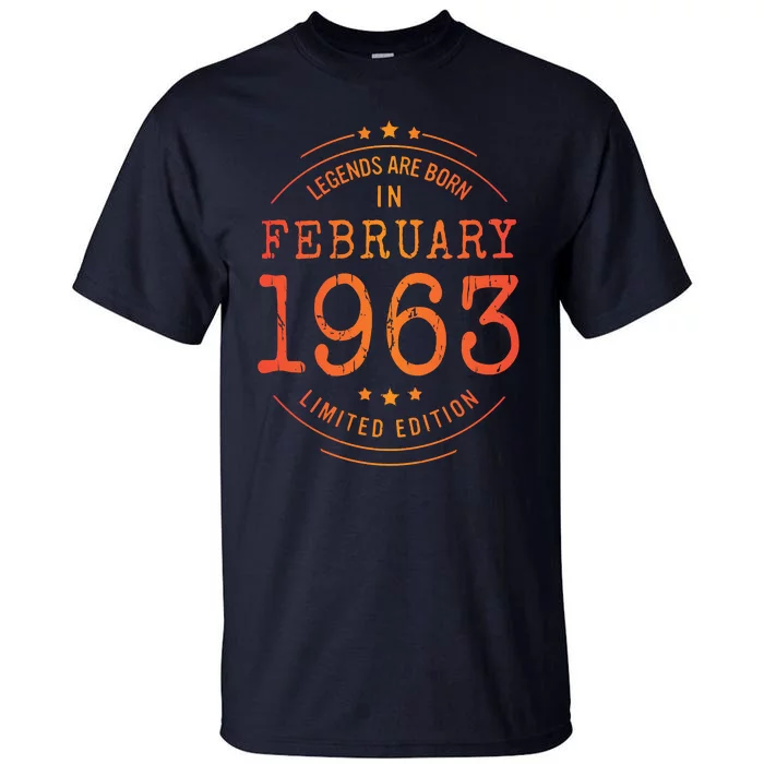 Birthday February 1963 Year Limited Edition Used Legends Tall T-Shirt