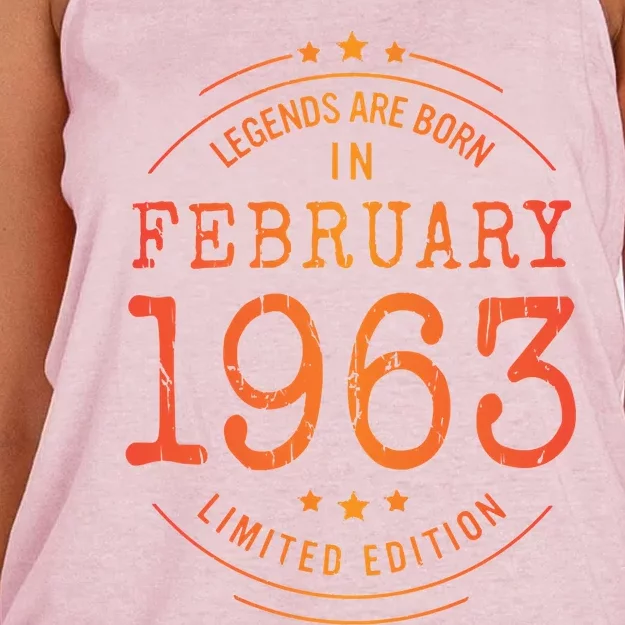 Birthday February 1963 Year Limited Edition Used Legends Women's Knotted Racerback Tank