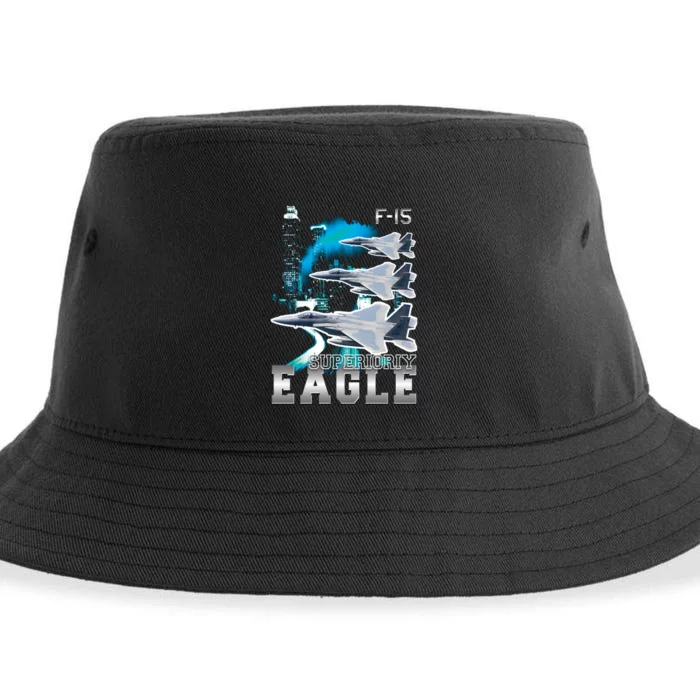 Bootleg F 15 Eagle USAF Sustainable Bucket Hat