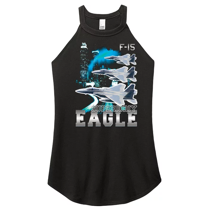 Bootleg F 15 Eagle USAF Women’s Perfect Tri Rocker Tank