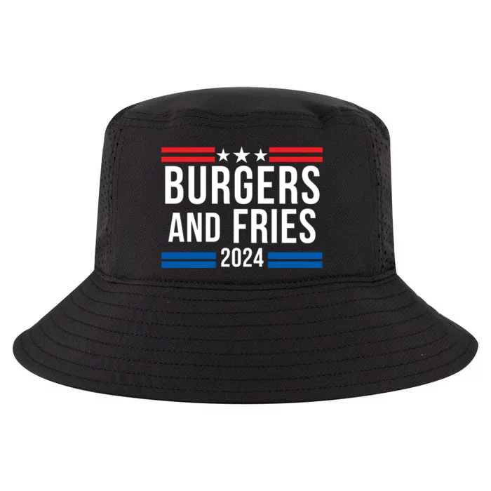 Burgers & Fries 2024 Foodie Political Election Funny Burger Lover Food Lover Cool Comfort Performance Bucket Hat