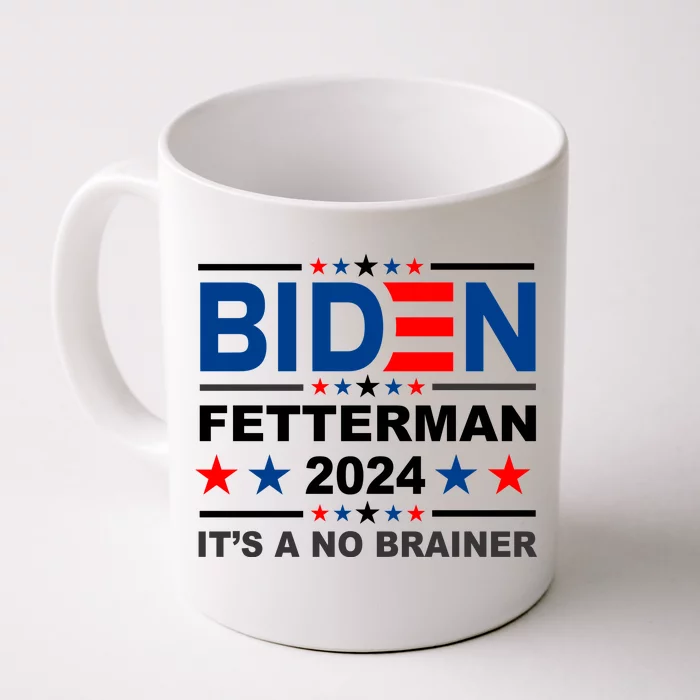 Biden Fetterman 2024 It's A No Brainer Front & Back Coffee Mug