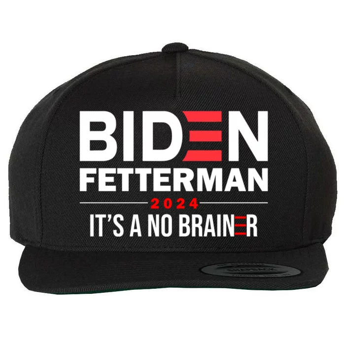 Biden Fetterman 2024 It's A No Brainer 24 Election USA Wool Snapback Cap