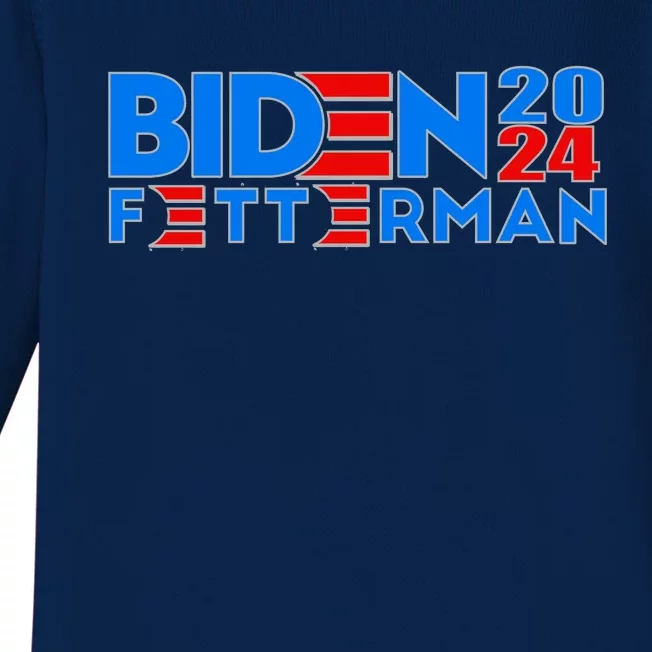 Biden Fetterman 2024 Baby Long Sleeve Bodysuit