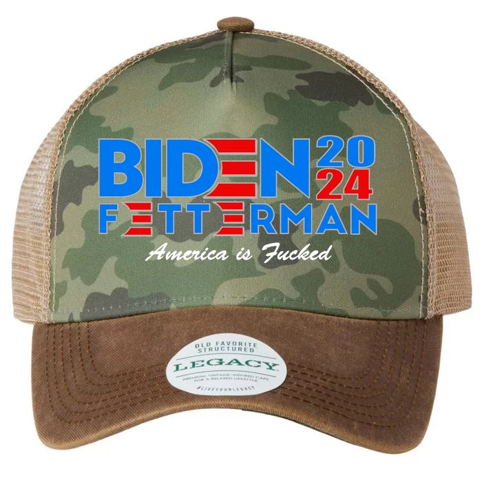 Biden Fetterman 2024 America Is Fucked Funny Legacy Tie Dye Trucker Hat