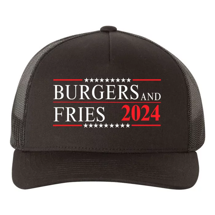 Burgers & Fries 2024 Food Lover Foodie Political Election Funny Burger Lover Yupoong Adult 5-Panel Trucker Hat