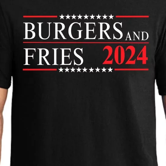 Burgers & Fries 2024 Food Lover Foodie Political Election Funny Burger Lover Pajama Set