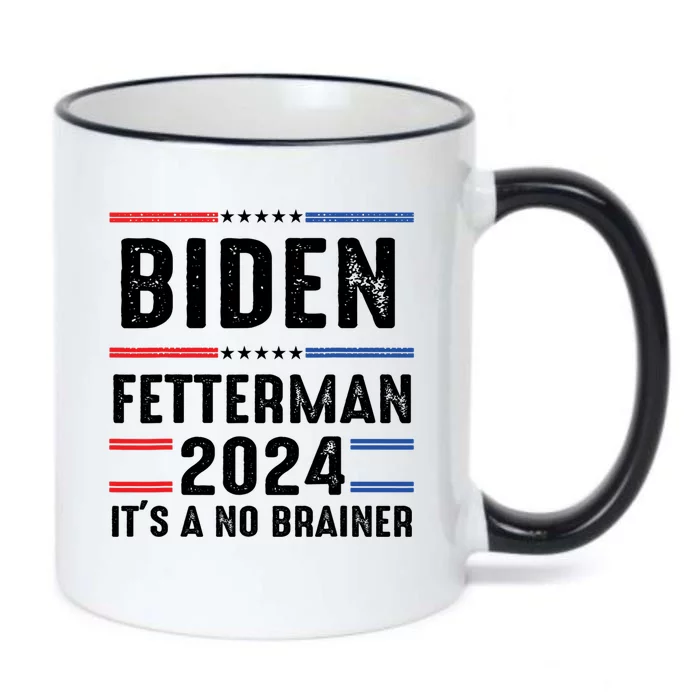 Biden Fetterman 2024 Its A No Brainer Black Color Changing Mug