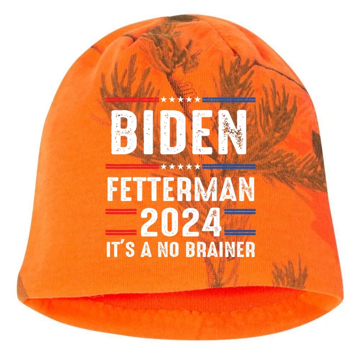 Biden Fetterman 2024 Its A No Brainer Kati - Camo Knit Beanie