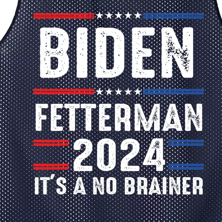 Biden Fetterman 2024 Its A No Brainer Mesh Reversible Basketball Jersey Tank