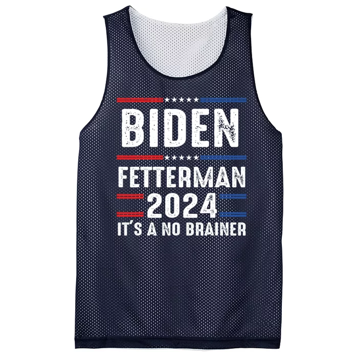 Biden Fetterman 2024 Its A No Brainer Mesh Reversible Basketball Jersey Tank