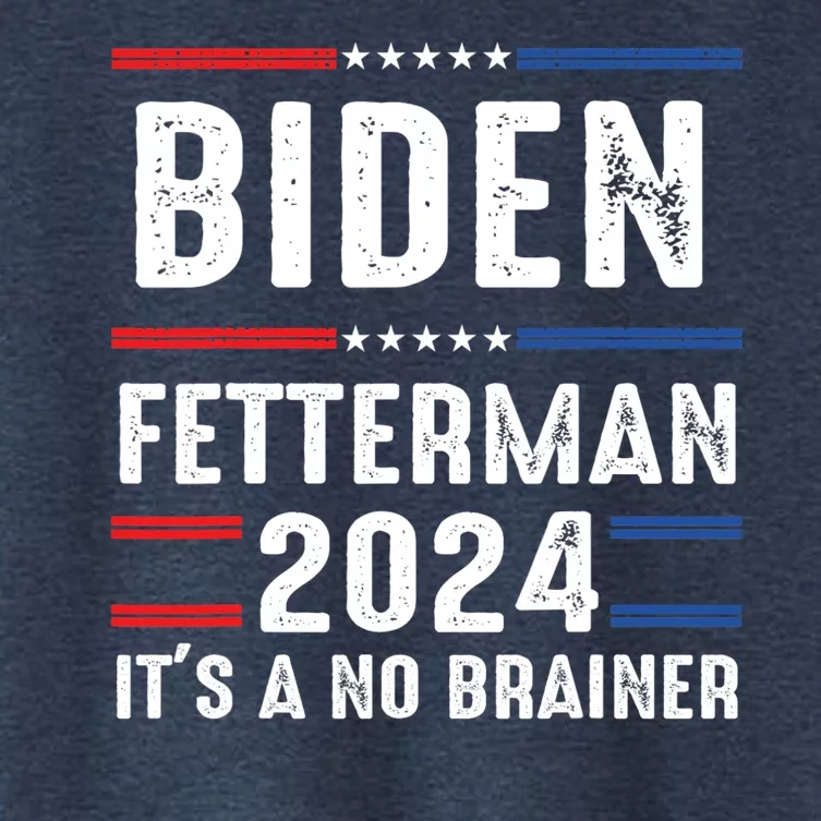 Biden Fetterman 2024 Its A No Brainer Women's Crop Top Tee