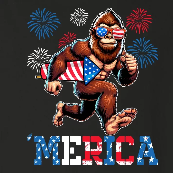 Bigfoot Fireworks 4th Of July Men Sasquatch American Flag Toddler Long Sleeve Shirt