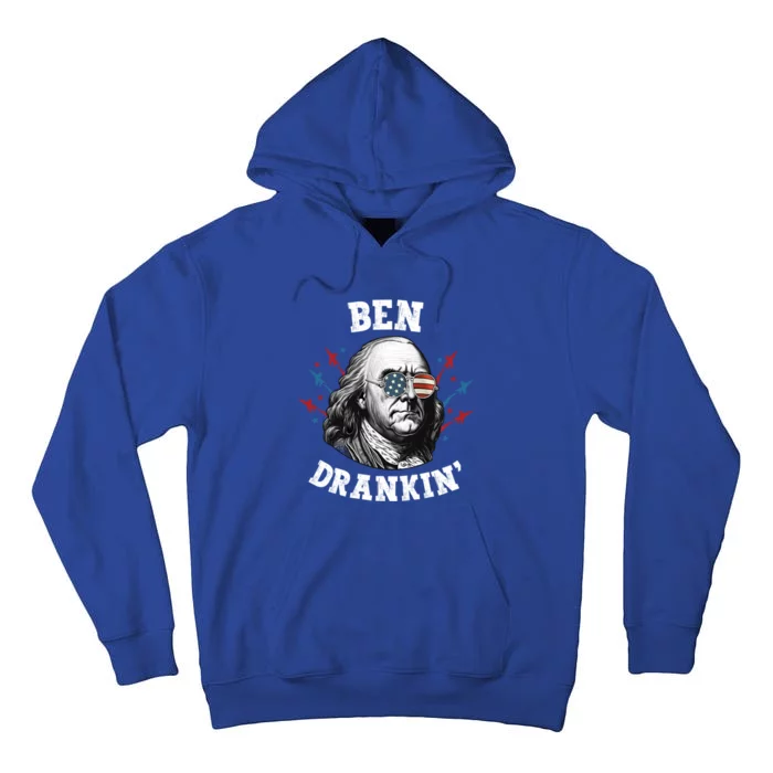 Ben Franklin 4th Of July American Flag Ben Drankin Gift Tall Hoodie