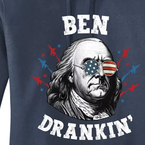 Ben Franklin 4th Of July American Flag Ben Drankin Gift Women's Pullover Hoodie