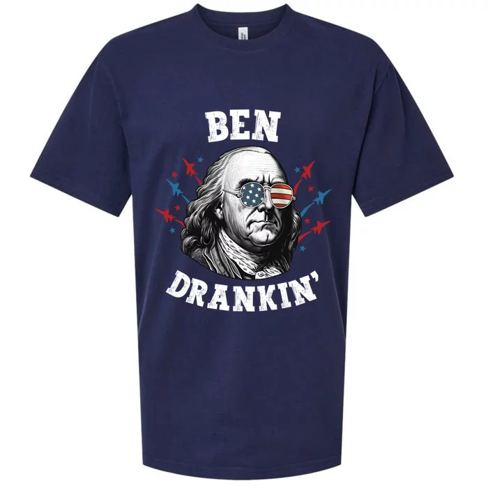 Ben Franklin 4th Of July American Flag Ben Drankin Gift Sueded Cloud Jersey T-Shirt