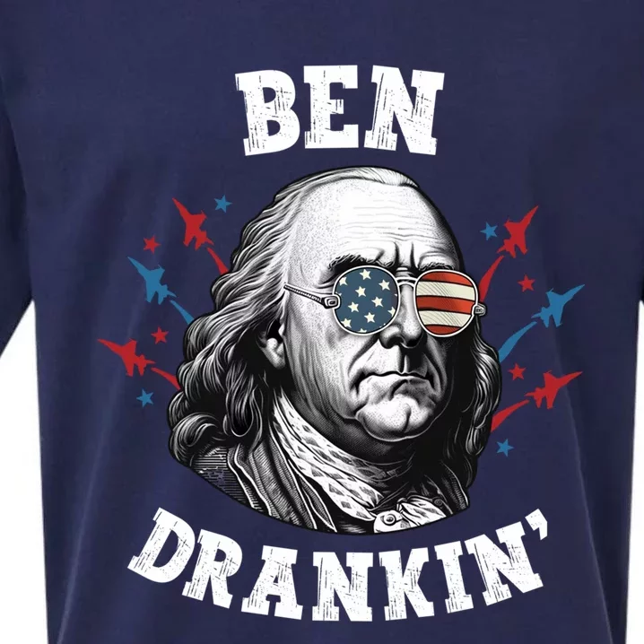 Ben Franklin 4th Of July American Flag Ben Drankin Gift Sueded Cloud Jersey T-Shirt