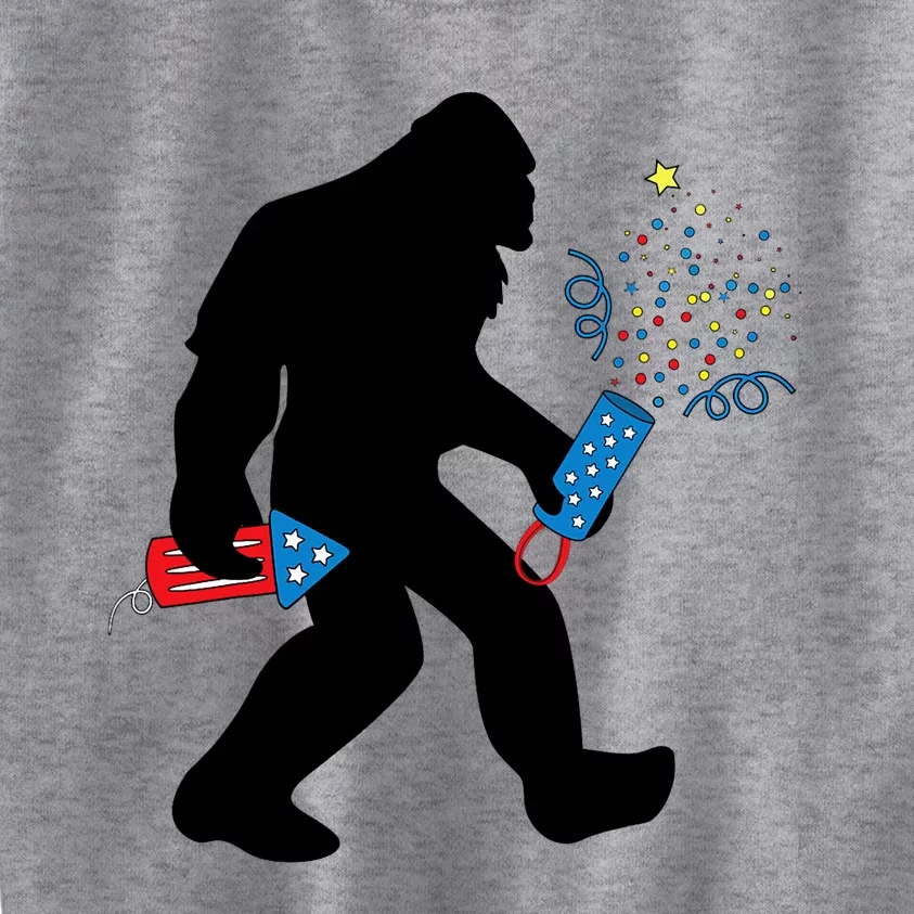 Bigfoot Fireworks 4th of July Bigfoot America Kids Sweatshirt