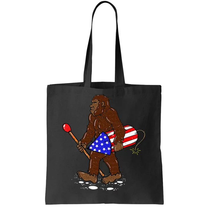 Bigfoot Fireworks 4th Of July Funny Men Sasquatch Lover Tote Bag