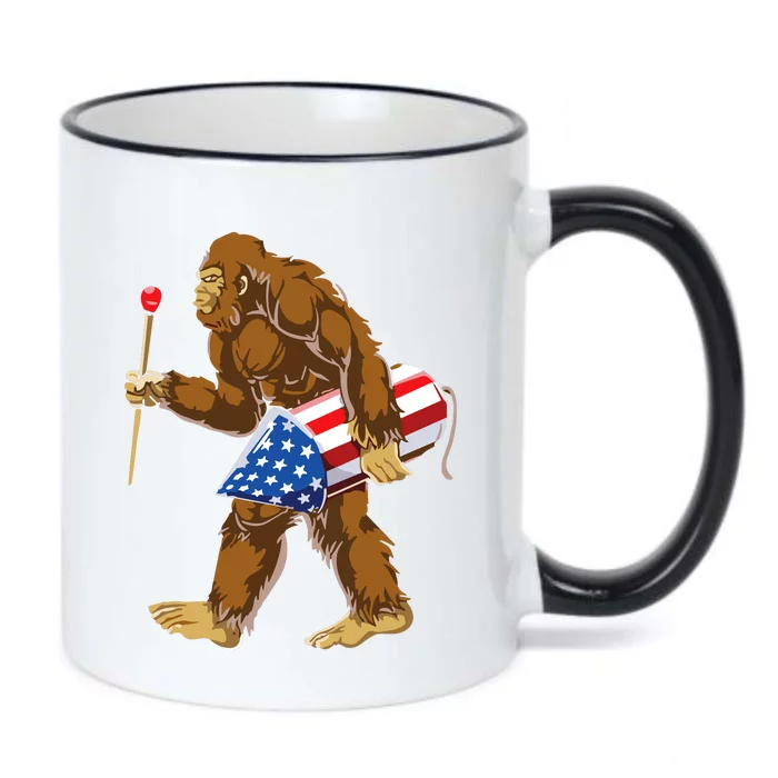 Bigfoot Fireworks 4th Of July Black Color Changing Mug