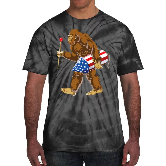 Bigfoot Fireworks 4th Of July Tie-Dye T-Shirt